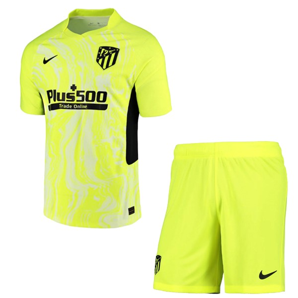 Trikot Atletico Madrid Ausweich Kinder 2020-21 Grün Fluoreszierenden Fussballtrikots Günstig